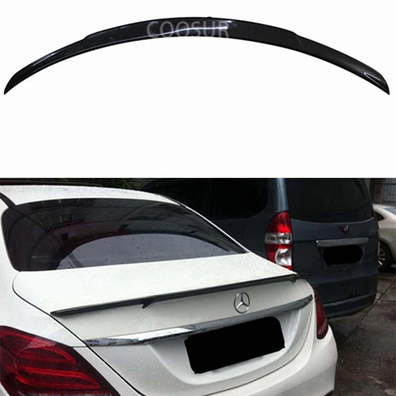 Для Mercedes W205 AMG спойлер C Класс W205 C63 C180 C200 C250 C260 задний спойлер из углеродного волокна крыло багажника