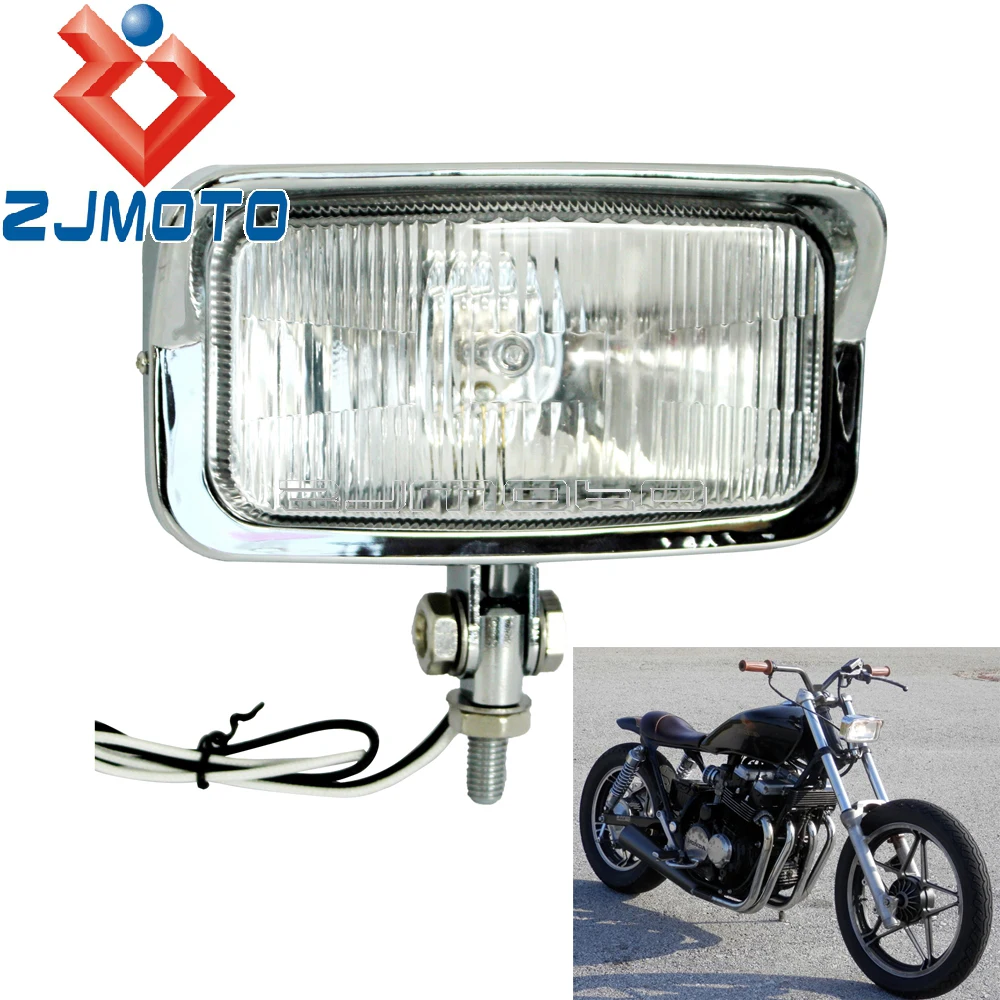 Кафе Racer Ретро 7 &quotфара хромированная мотоциклетная квадратная фара для Harley Honda