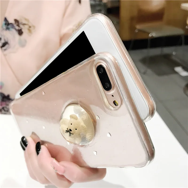 Чехол для телефона Gimfun Lovely Bear Liquid Ball Iphone 7 мягкий блестящий чехол из ТПУ 6s 7plus 8 Xs max