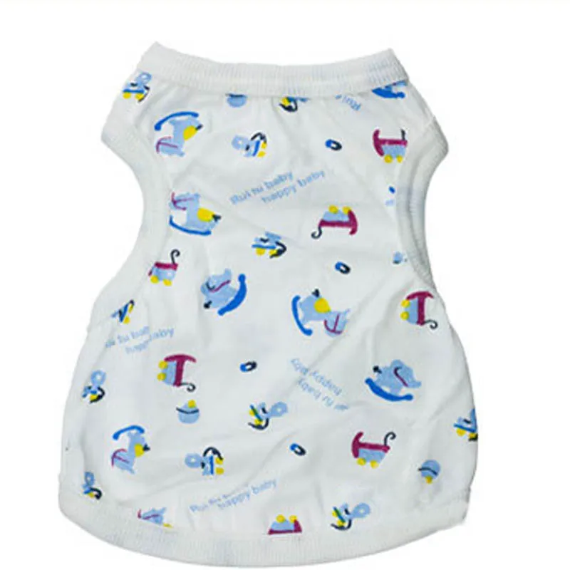 Белый троянский жилет футболка топ на бретелях для собак одежда щенков летнее