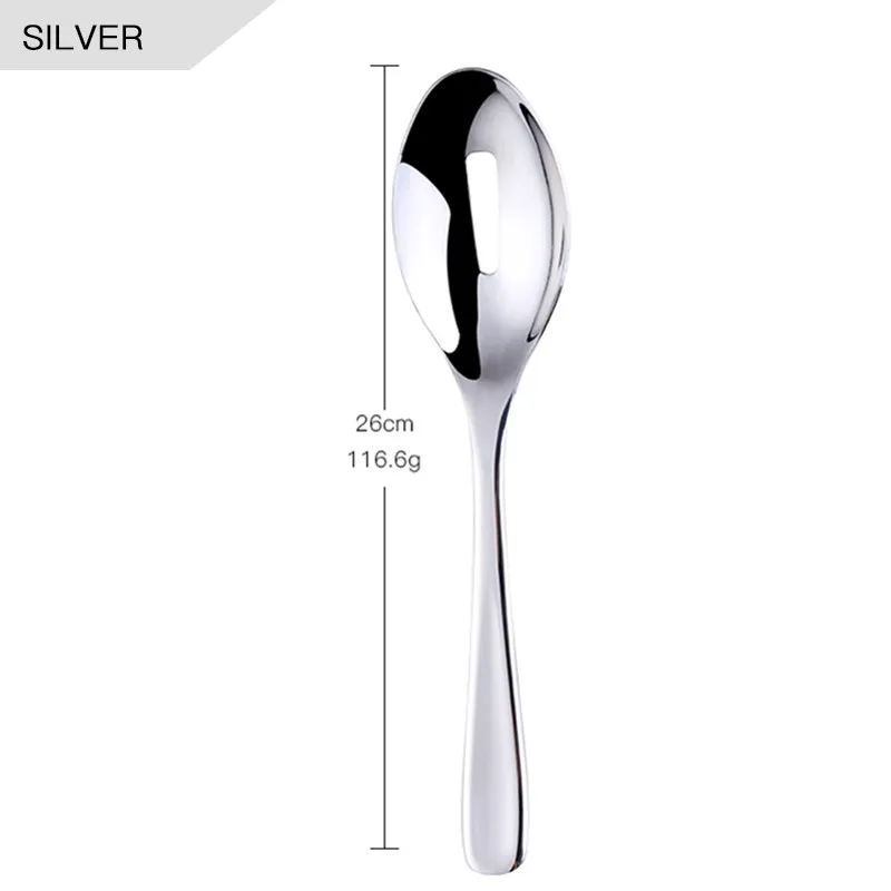 silver Colander 1 pc Кухонные принадлежности, ложка для салата, вилка, дуршлаг, Высококачественная ложка для смешивания, ресторанная посуда, посуда для общественного питания, инструмент для буфета - Цвет: silver Colander 1 pc