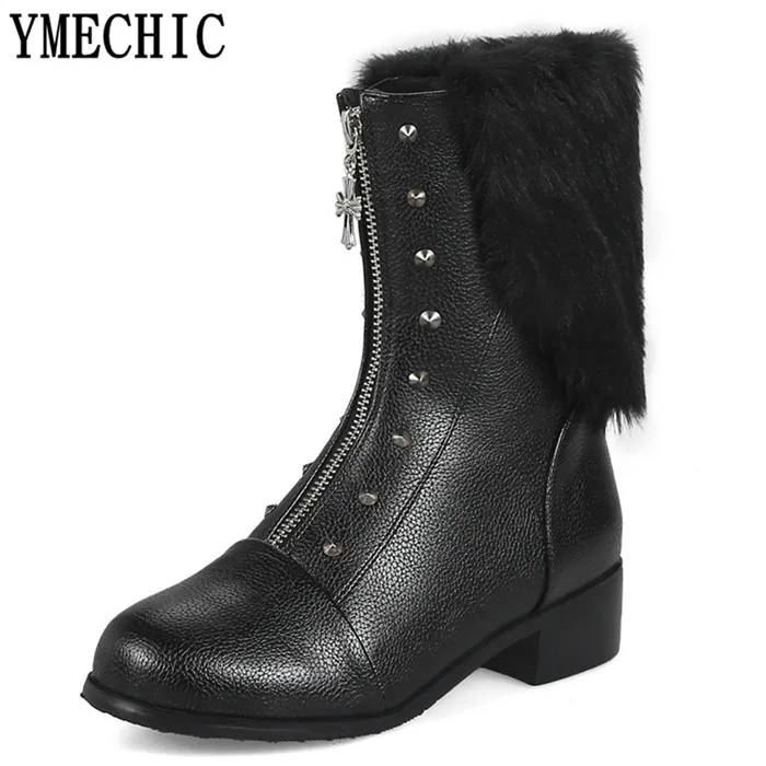Модные женские ботильоны YMECHIC с кисточками и мехом желтые черные ботинки на