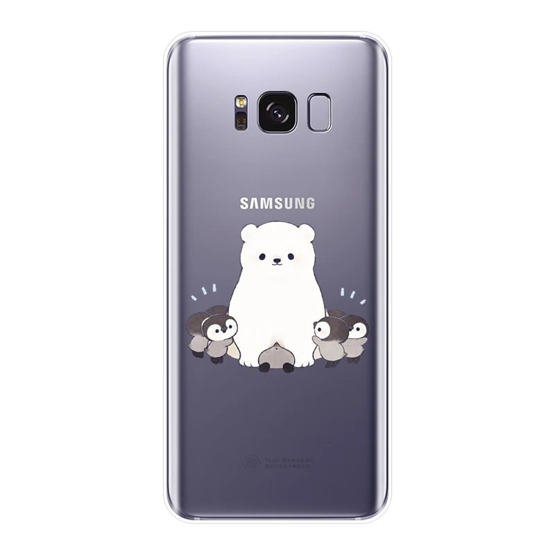 ТПУ чехол для телефона Samsung Galaxy Note 4 5 8 9 силиконовый мягкий медведь Пингвин задняя