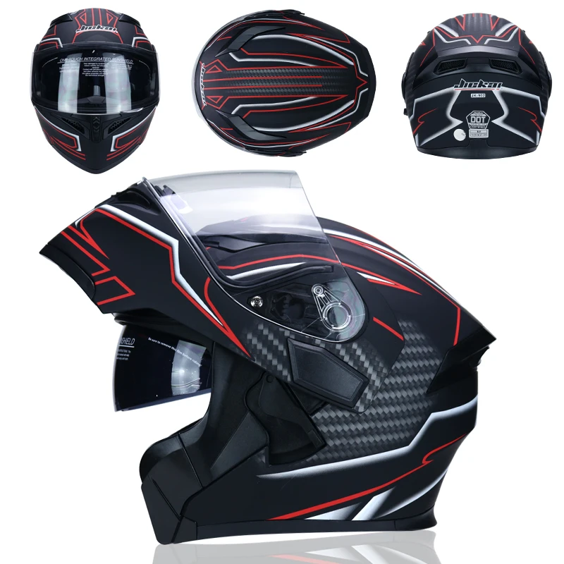 JIEKAI 902 moto rcycle шлем флип двусторонний Чехол шлем гоночный полный лицо moto Casco Size-2XL DOT утвержден - Цвет: 2