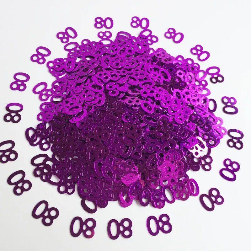 60 фотографий 80-й день рождения конфетти розовый серебряный синий фиолетовый цвет