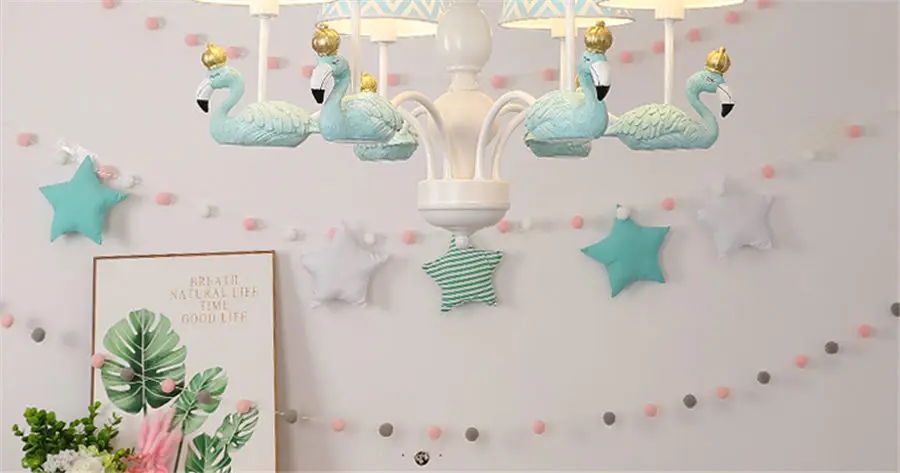 Baby pink дома деко Фламинго большой люстры для гостиной детские дети висячие светильники детская спальня лампа
