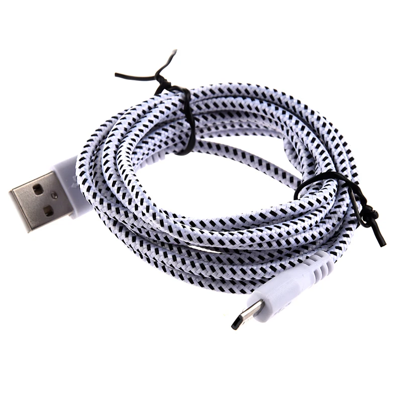 AABB 2M Плетеный тканевый мини USB кабель для передачи данных и синхронизации