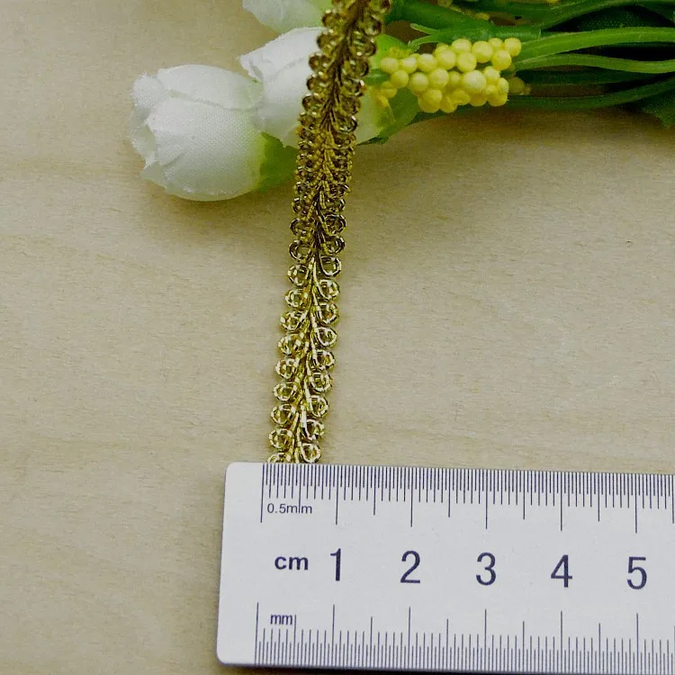 20yards 0.8cm gold silver yarns trim lace ribbon for clothing dress decoration accessory DIY sewing garment braid | Дом и сад