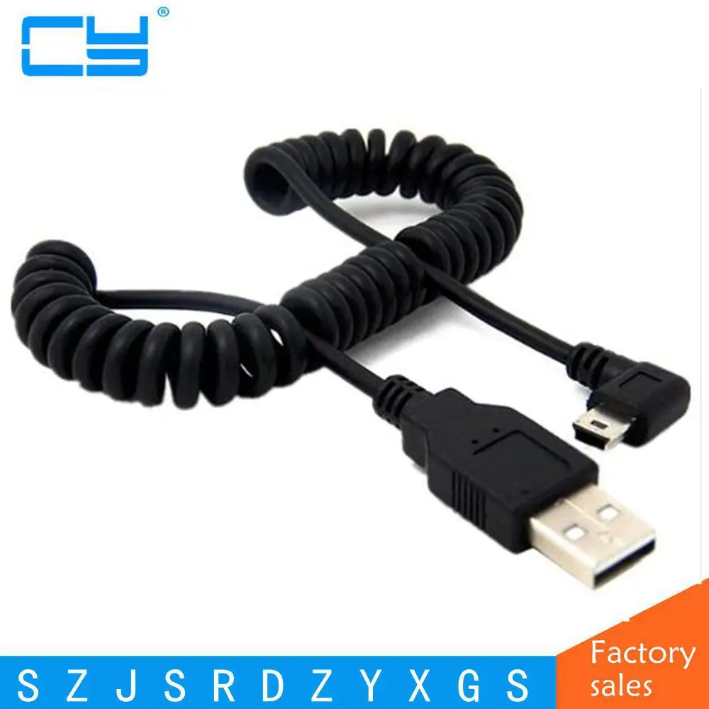 100 см 1 м 3 фута прямоугольный 90 градусов USB 2 0 мини штекер A Тип эластичный Дата