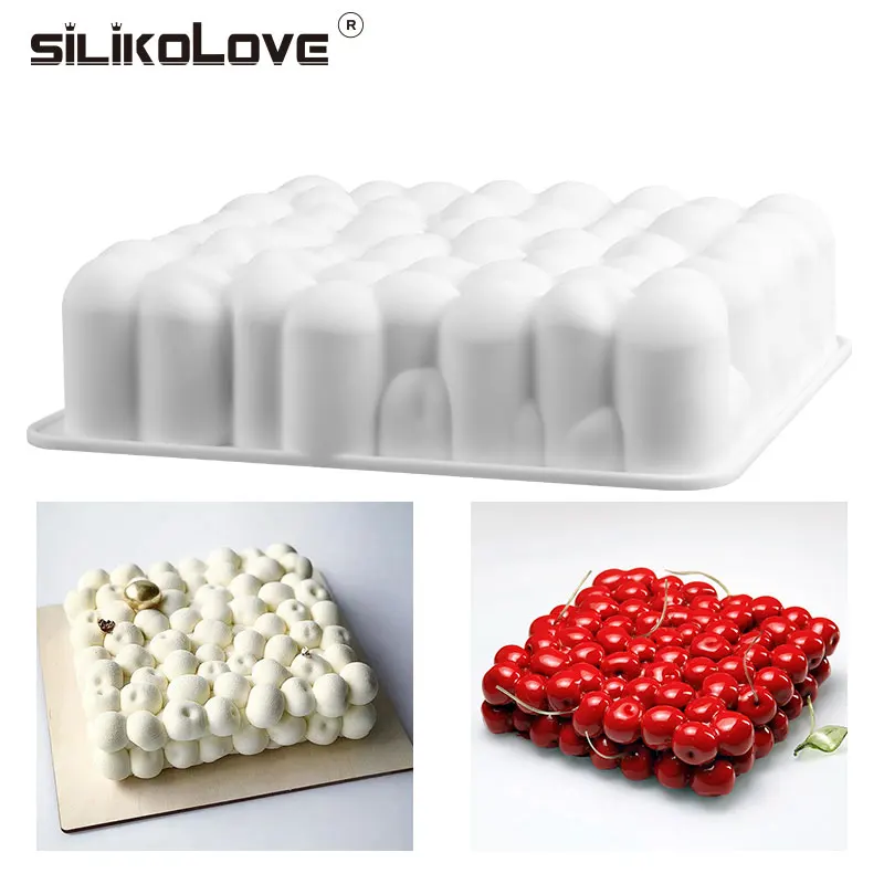 SILIKOLOVE, форма для торта, силиконовая, антипригарная, форма вишни, квадратная форма для выпечки, форма для выпечки, сделай сам, мусс, кухонный инструмент для украшения торта, формы для выпечки