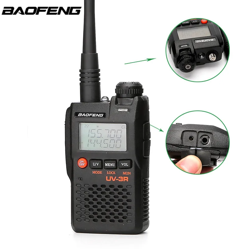Baofeng UV 3R мини иди и болтай Walkie Talkie двухдиапазонный УКВ Портативный UV3R трансивер