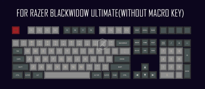 Dsa pbt Топ печатных legends dolch Keycaps лазерная гравировка gh60 poker2 xd64 87 104 xd75 xd96 xd84 cosair k65 k70 razer blackwidow - Цвет: For Razer 104