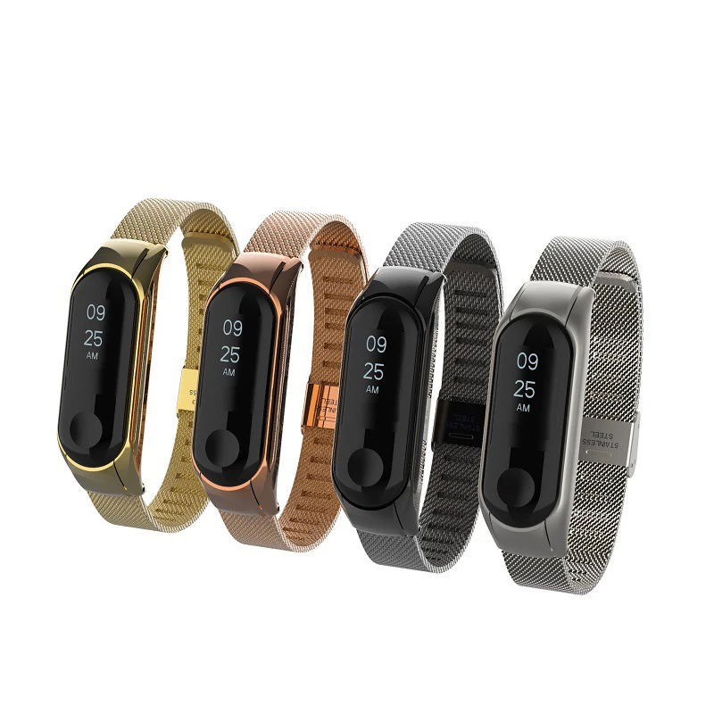 Металлический ремешок для оригинальный xiaomi mi Band 3 Группа Смарт-браслет браслеты