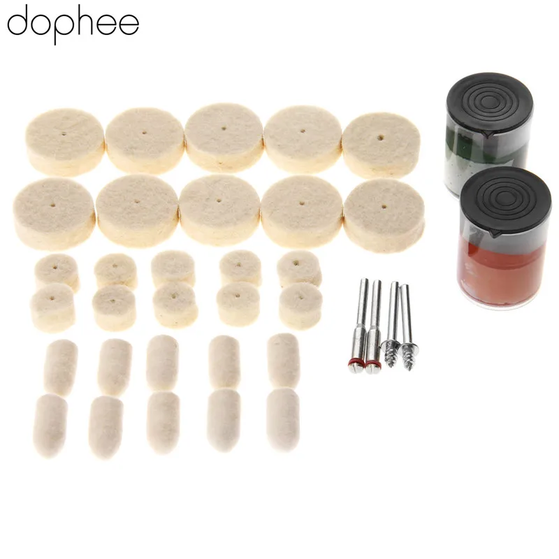 Dopee 36 шт. Dremel аксессуары полировальный коврик мягкий войлок Полировка заусенцев полировка колеса щетки наборы для металла роторные инструменты новые