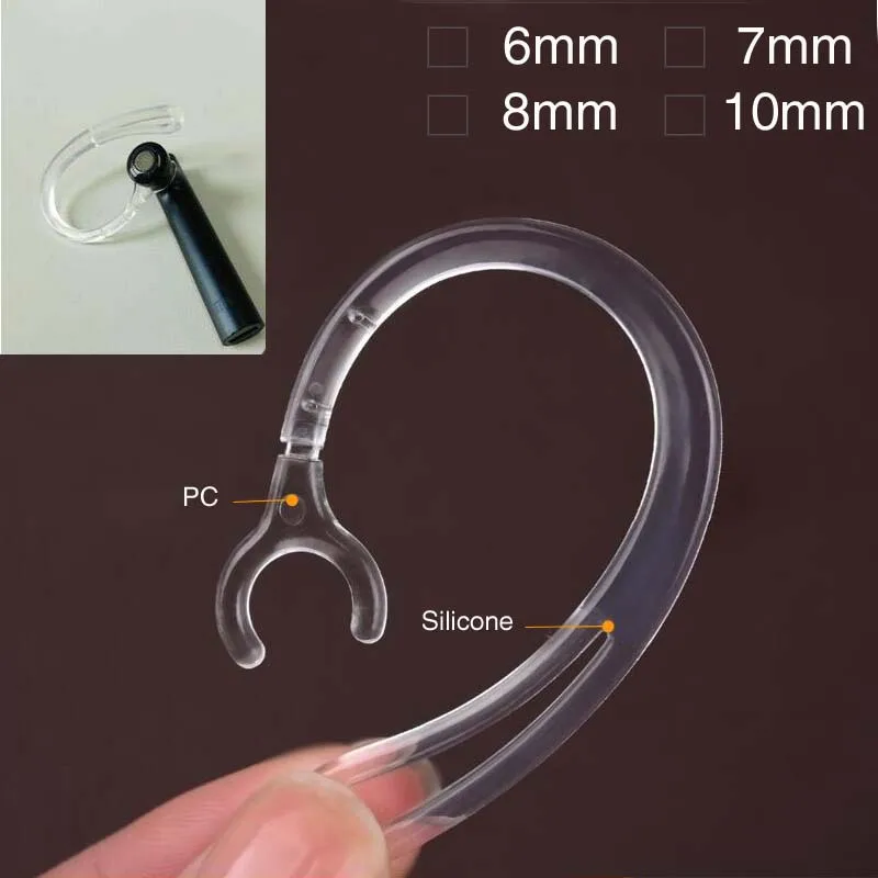 

6mm 7mm 8mm 10mm Bluetooth Earphone transparent silicone Earhook Loop Clip Headset Ear Hook Replacement Headphone Accessories