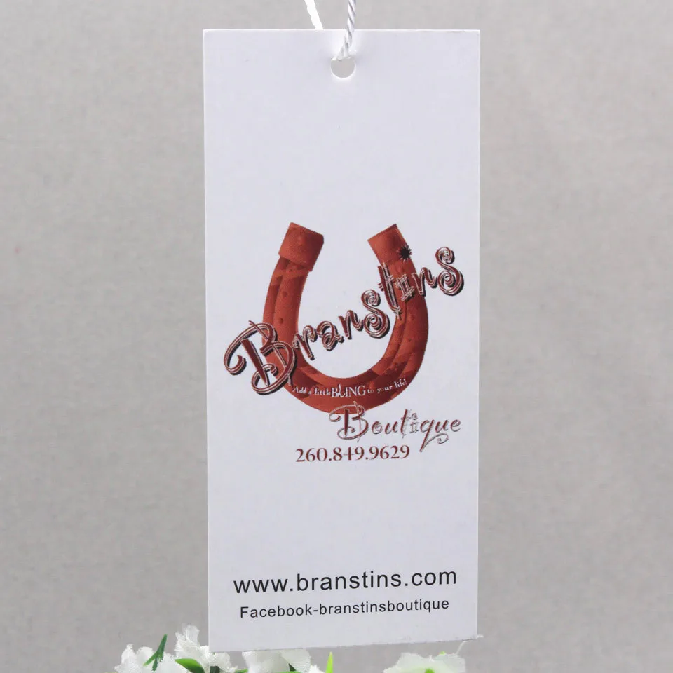 Ламинированная неручная работа OEM подвесная бирка под заказ логотип бренда papercard