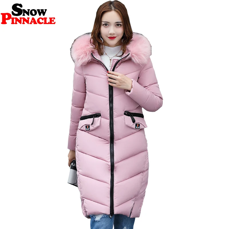 

MoYan 2018 Winter Jacket Women Warm Thicken X-Long Hooded Cotton Padded Parkas Causal Female Big Fur Jacket Coat M-3XL