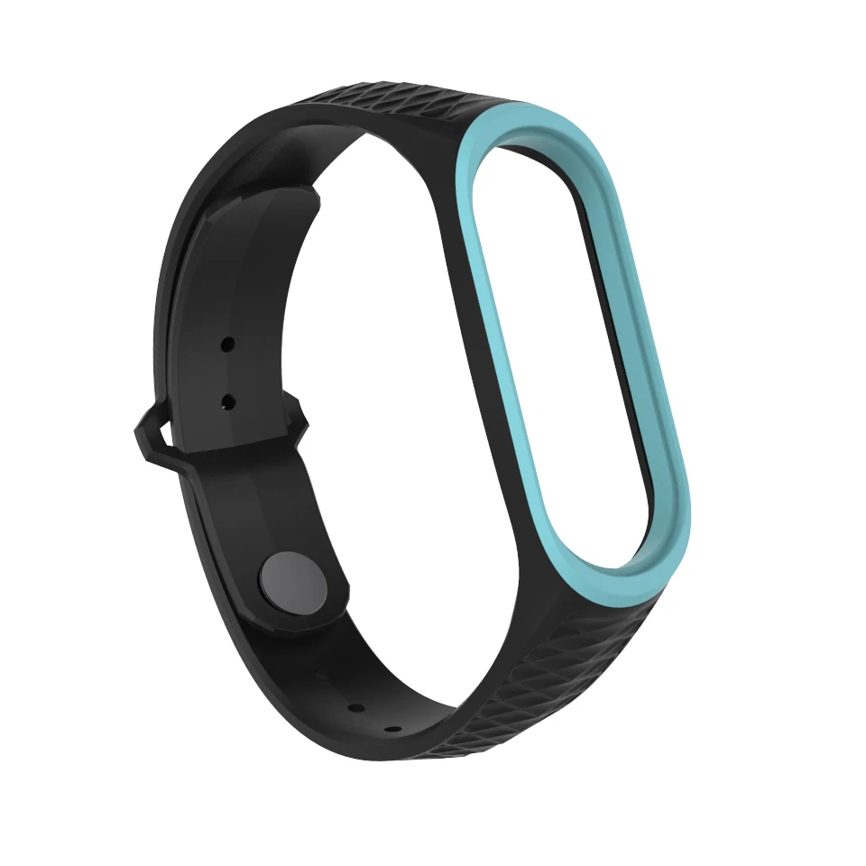 Mi jobs mi Band 3 ремешок для mi band 4 ремешок спортивный силиконовый браслет на запястье для Xiaomi mi Band 3 4 аксессуары браслет - Цвет: black and blue