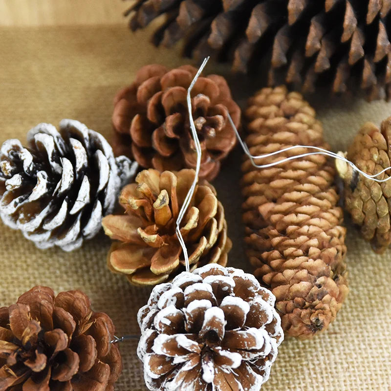 12 шт./лот подвесные шарики для рождественской елки сосновые конусы Pinecone