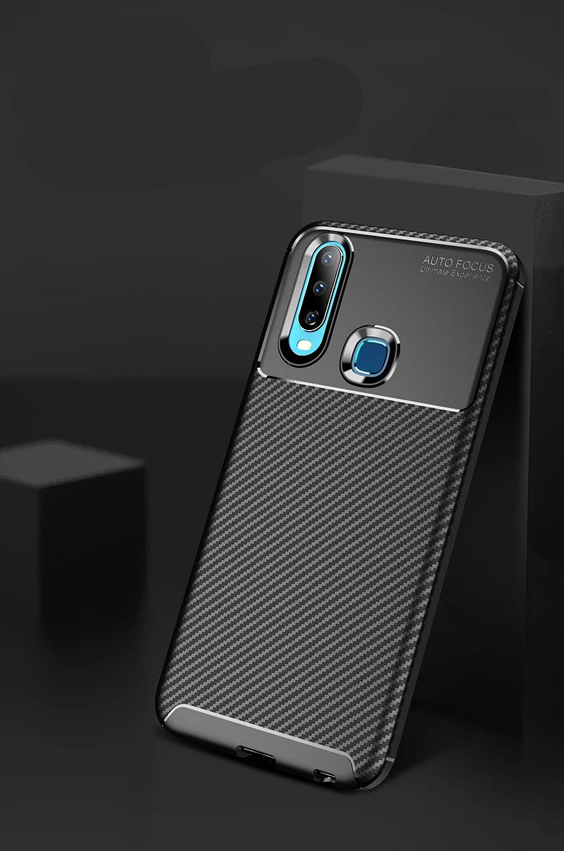 Ударопрочный чехол из углеродного волокна и ТПУ для Vivo Y17 Y3 Y5 Y12 Y15 U3x U10, чехол, полный протектор, мягкий силиконовый чехол