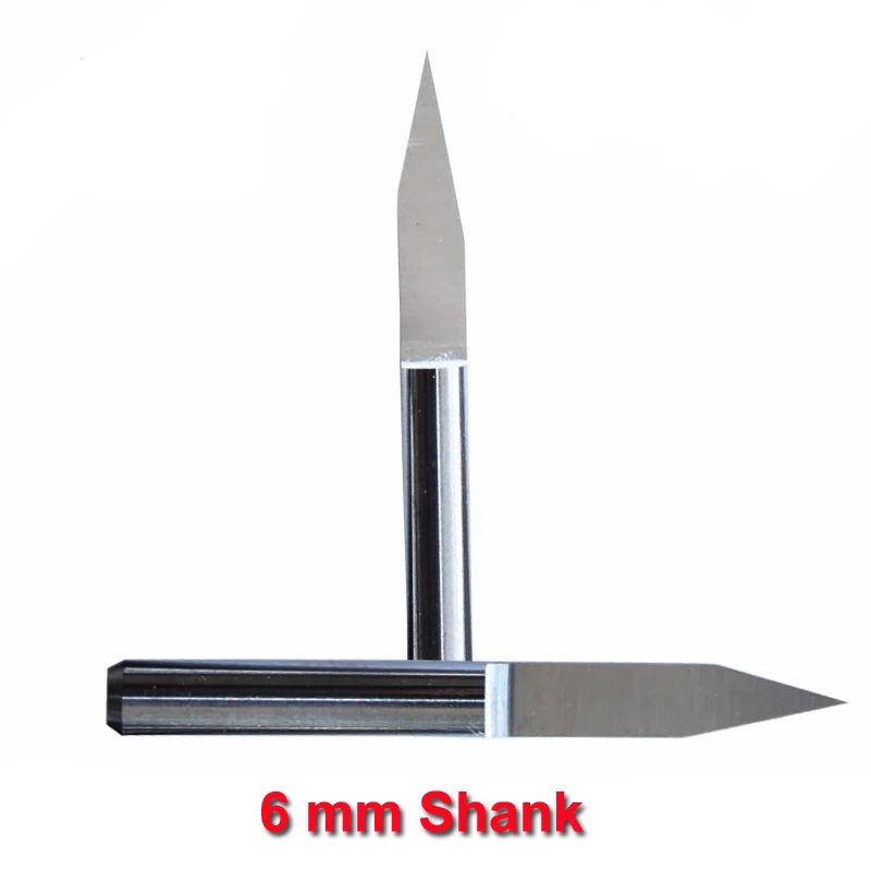 Высокоточные гравировальные долота для печатной платы с хвостовиком 6 мм 2 шт. ЧПУ