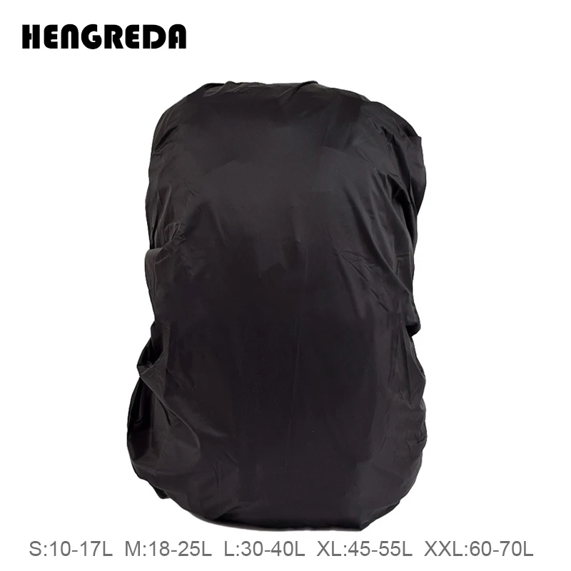 black Hengreda, рюкзак для путешествий, дождевик для женщин и мужчин,, водонепроницаемые аксессуары для дождя, Сверхлегкий чехол, разноцветный, летний - Цвет: black