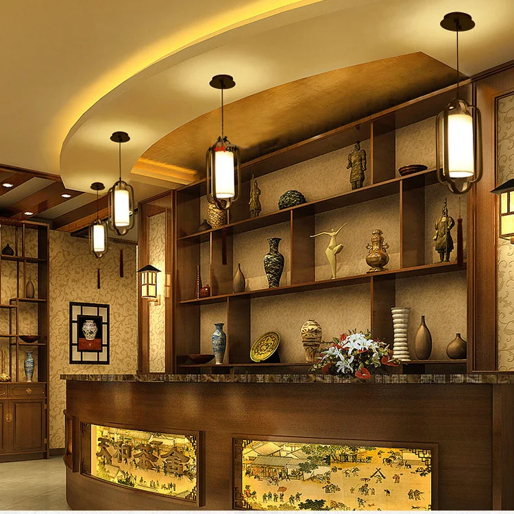 Современные китайские Простые Длинные подвесные светильники ручной работы