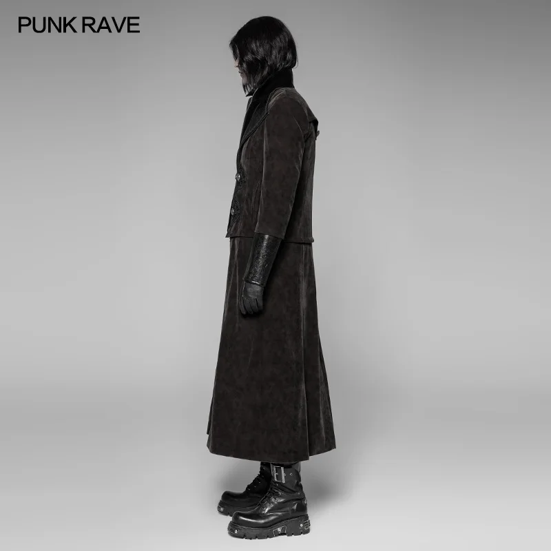 2019 Панк рейв Съемная джентльменская стильная женская готическая длинная куртка