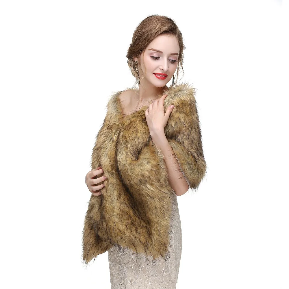 Forevergracedress элегантные мягкие осень-зима искусственного меха невесты Свадебные палантины куртки-болеро Свадебные пальто шали шарфы PJ423