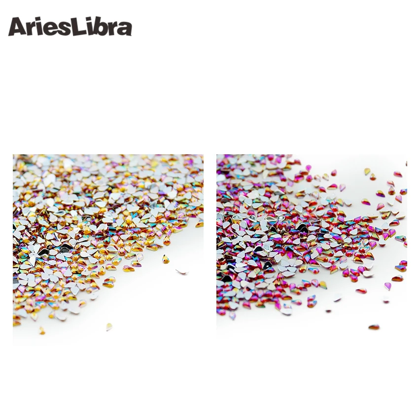 AriesLibra 500 шт./упак. 12 Цветов, по которым вы должны выбрать Каплевидная форма аксессуары для ногтей Стразы DIY украшения искусства ногтя