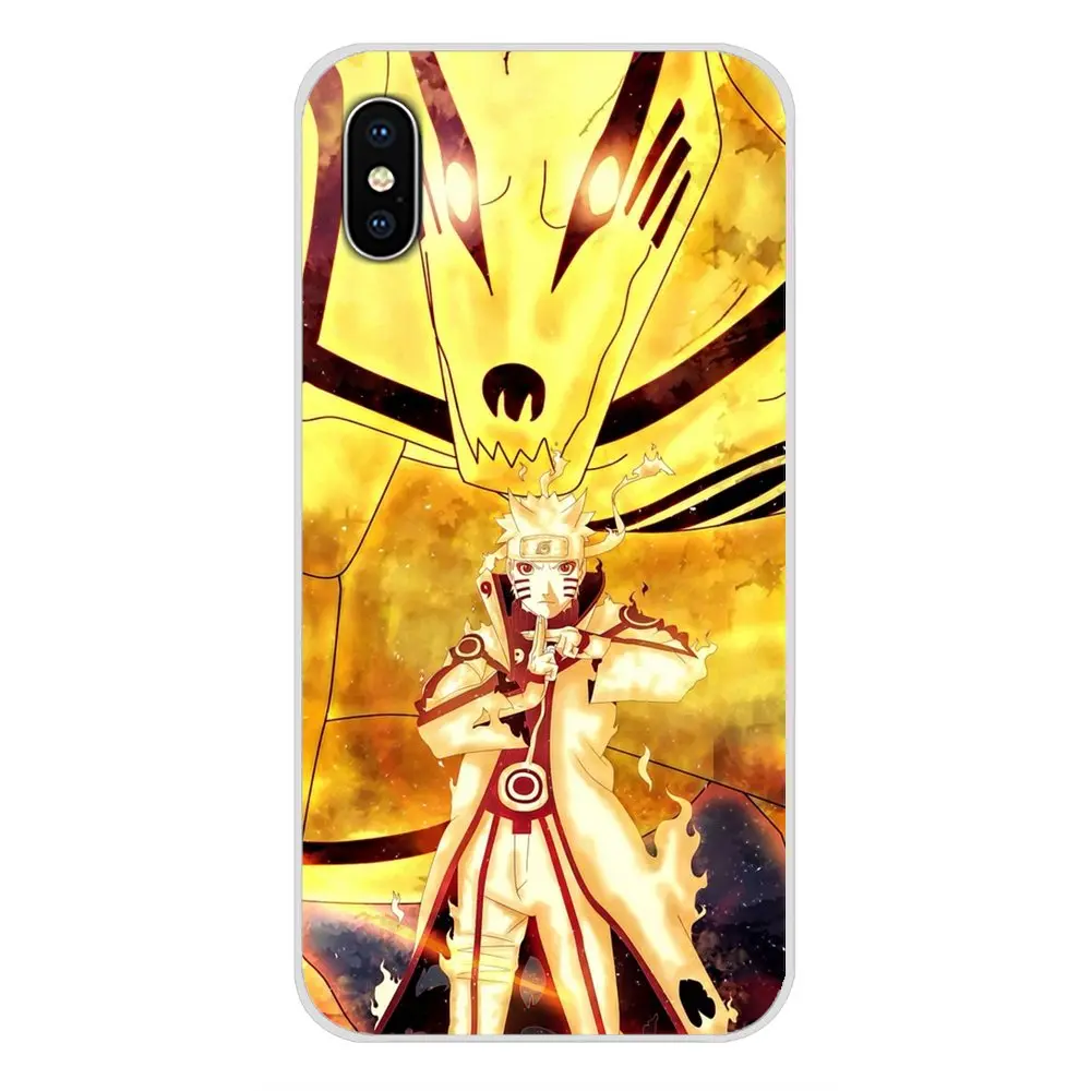 Прозрачный мягкий ТПУ чехол с девятью хвостами демон лиса Наруто для Apple iPhone X XR XS