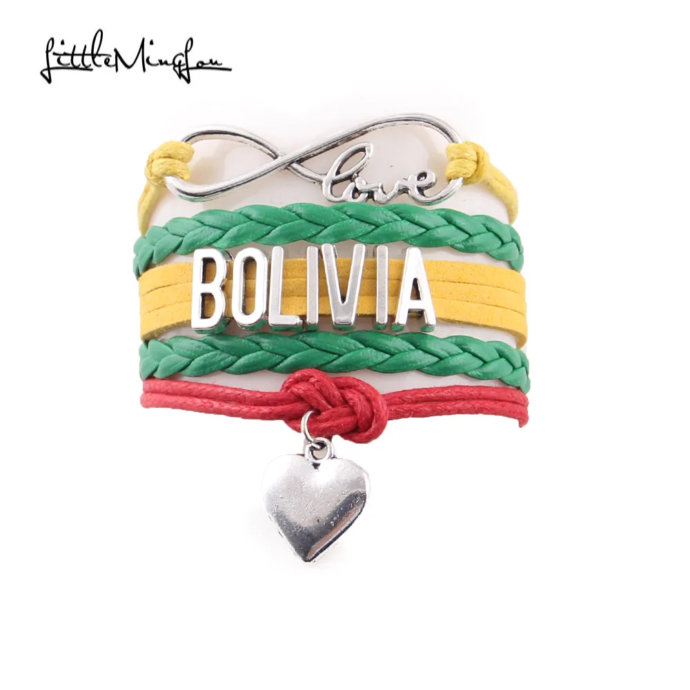 

Little MingLou Infinity Love Bolivia Bracelet Heart Charm Leather Wrap Men Bracelets & Bangles For Women Jewelry Hometown Gift