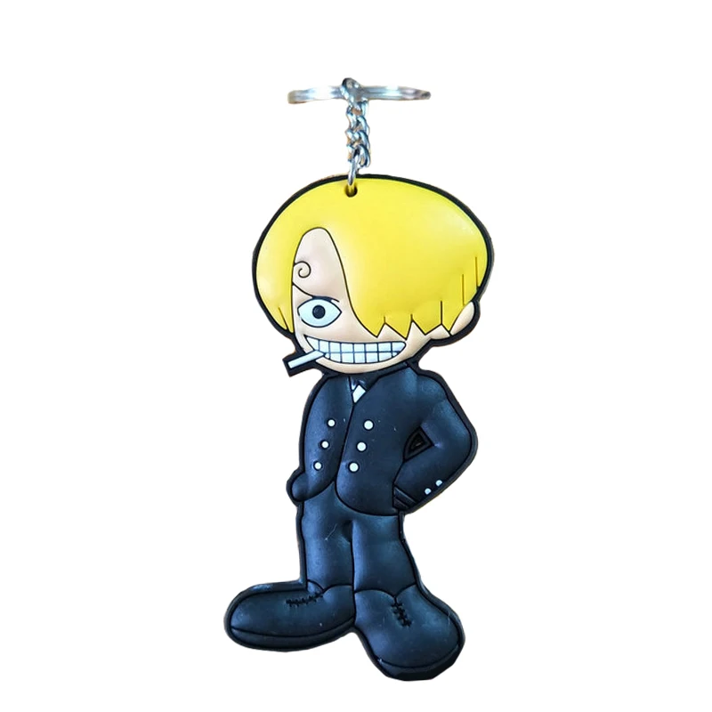 Cute Keychain Action Figure Doll Luffy Zoro SANJI NICO ROBIN NAMI Chopper Metal Key ring Kids Birthday Christmas Gift Toys|Игровые