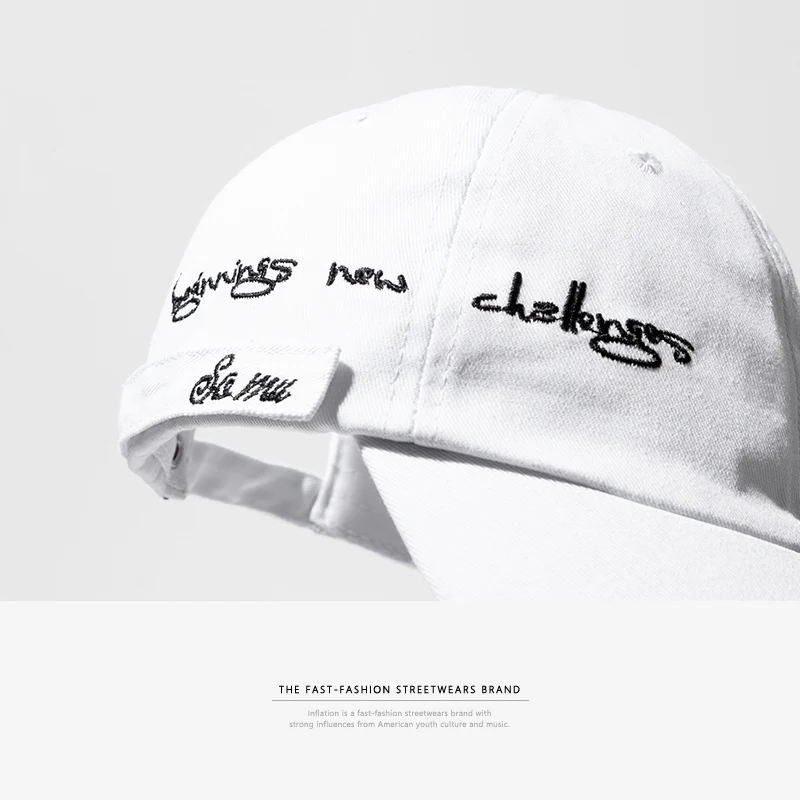 INFLATION Lettering Embroidery Baseball Caps For Men Casual Letter Snapback Hat Women Cotton Summer Dance Cap Unisex 098CI2018 | Аксессуары