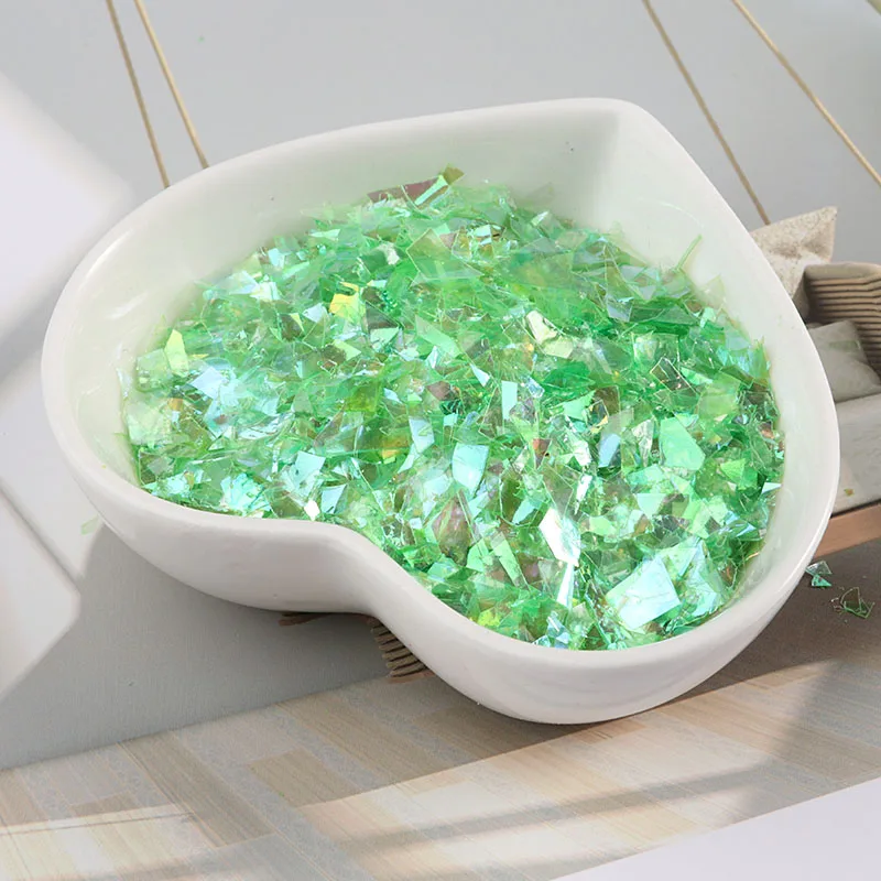 10 г/упак. неровные Оболочки Бумаги блесток DIY ногтей Flakies красочные блестки для нейл Арта(искусство украшения ногтей) или для свадебного украшения - Цвет: AB Dark Green