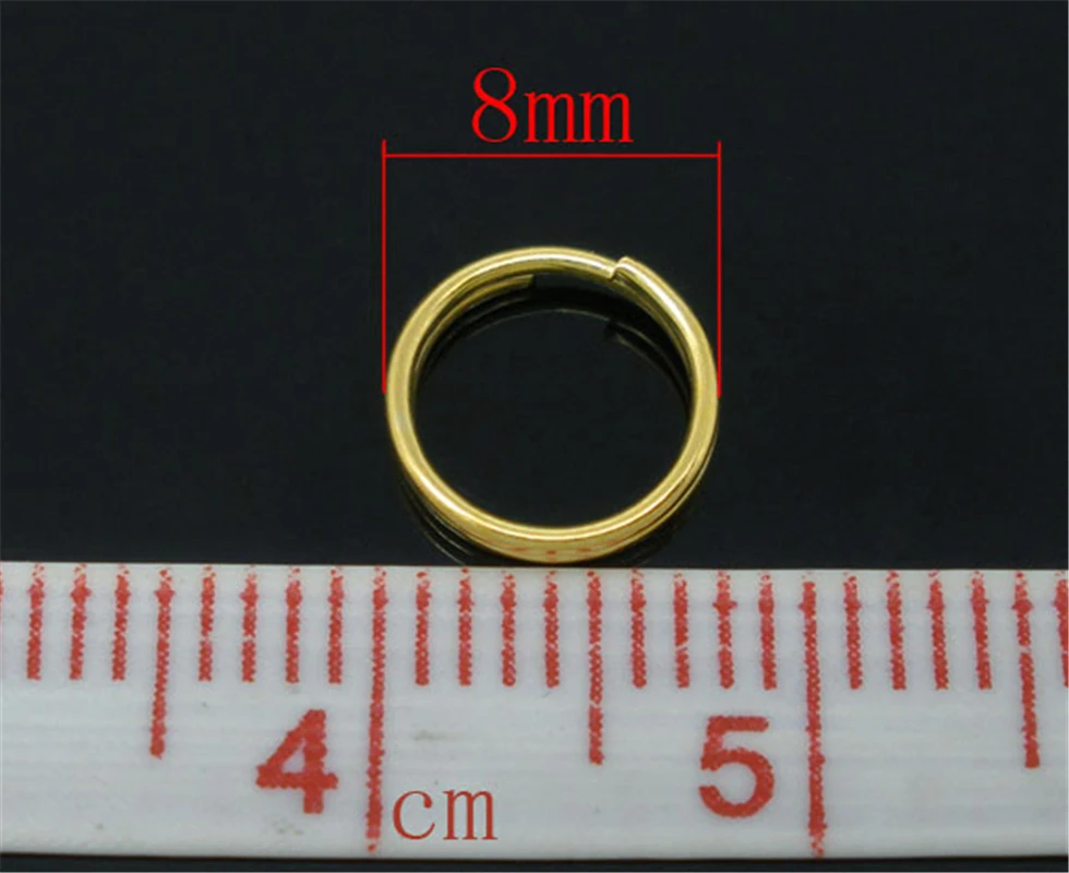 DoreenBeads 400 золотого цвета двухконтурные открытые Колечки 8 мм (B05177) yiwu|jump rings 8mm|jump