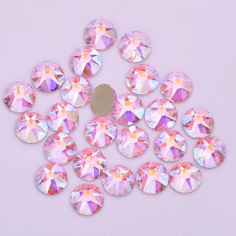 Pink AB 25pcs JUNAO 8 большой 8 маленький мыс синий AB дизайн ногтей Стразы фасетные стеклянные камни без горячей фиксации Стразы алмазные кристаллы плоские с оборота бусины для рукоделия - Цвет: Pink AB 25pcs