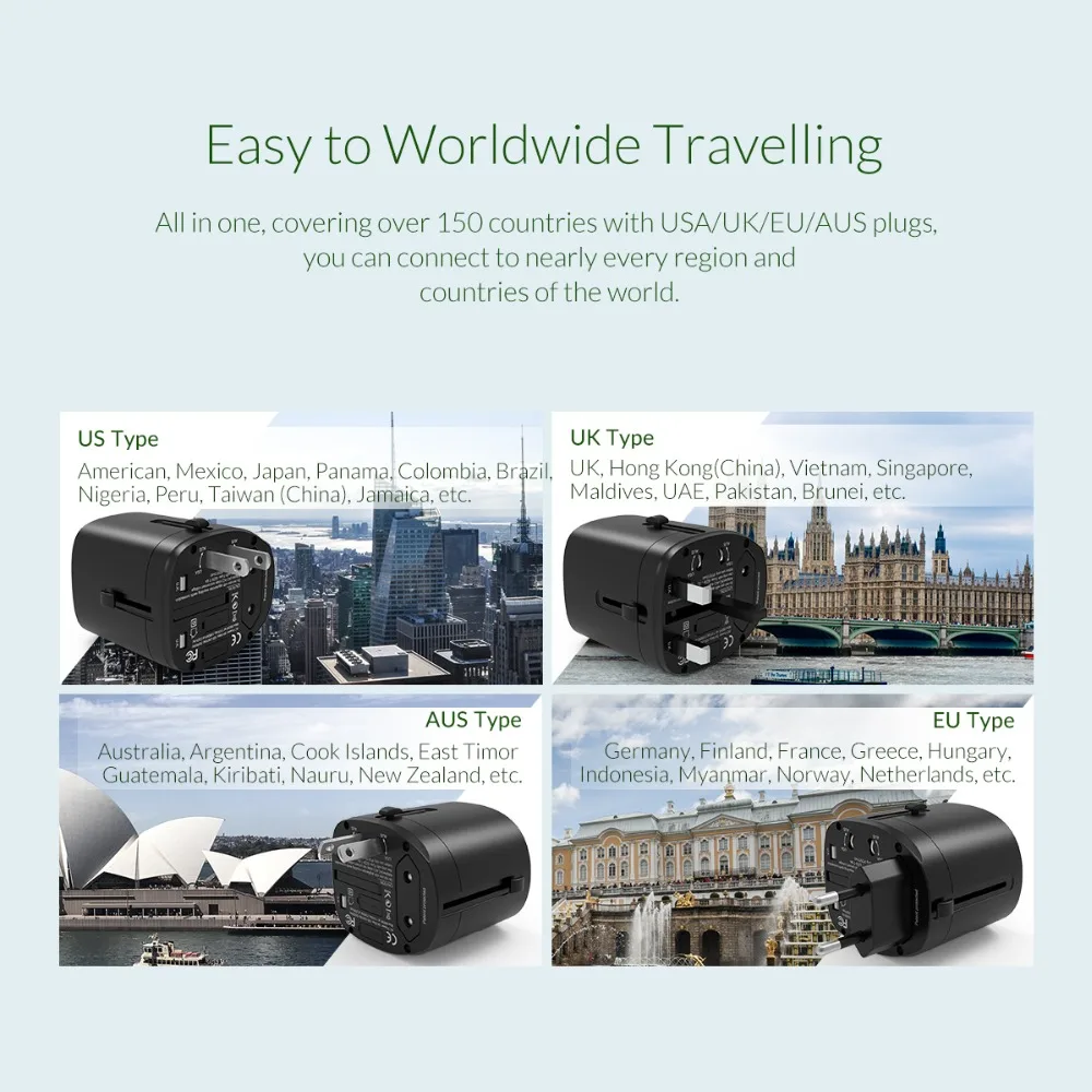 ORICO все в одном Международный переходник Универсальный дорожный адаптер Usb