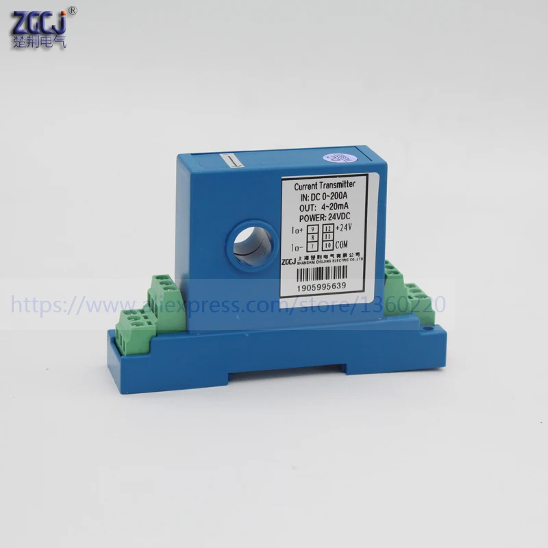 Перфорация Din типа DC50A, 100A, 150A, 200A, DC преобразователь тока 4-20mA, 0-5V Выход DIN перфорированный DC ампер Датчик преобразователя