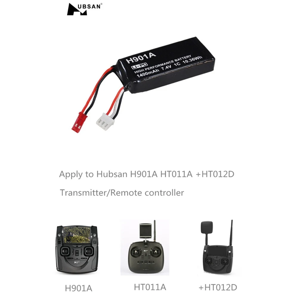 Оригинальный аккумулятор LiPo 7 4 В 1400 мАч для Hubsan H501A H501S H502S H107D FPV2 H123D передатчик