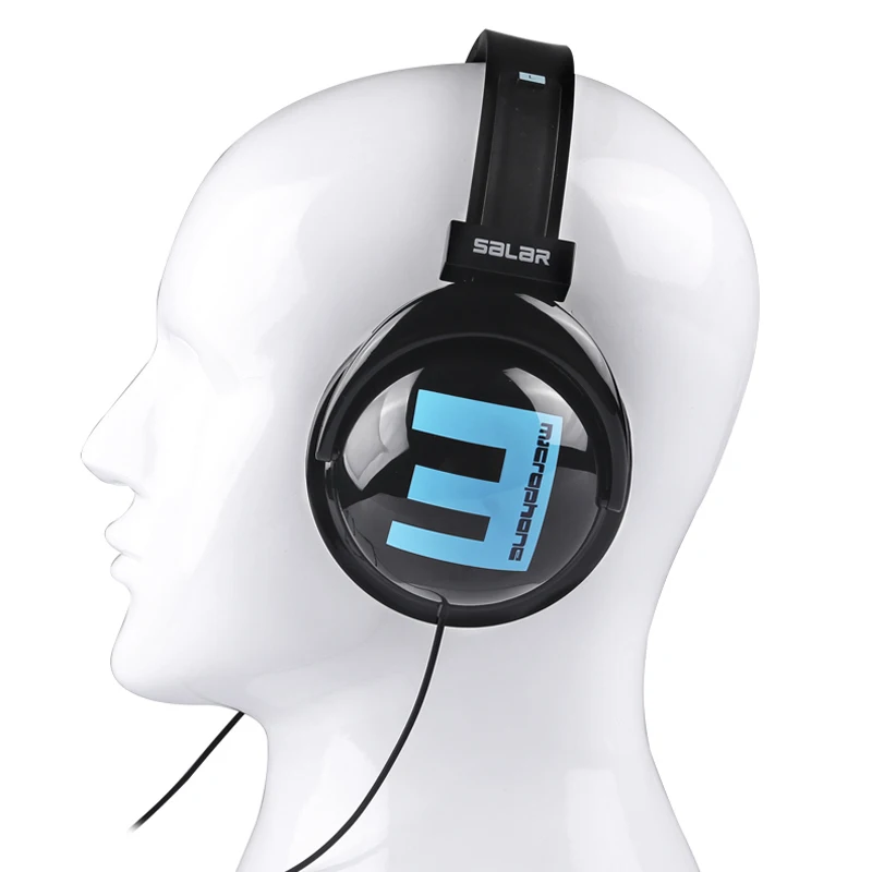 Salar большой е Портативный Over Ear оголовье проводные наушники игровая гарнитура