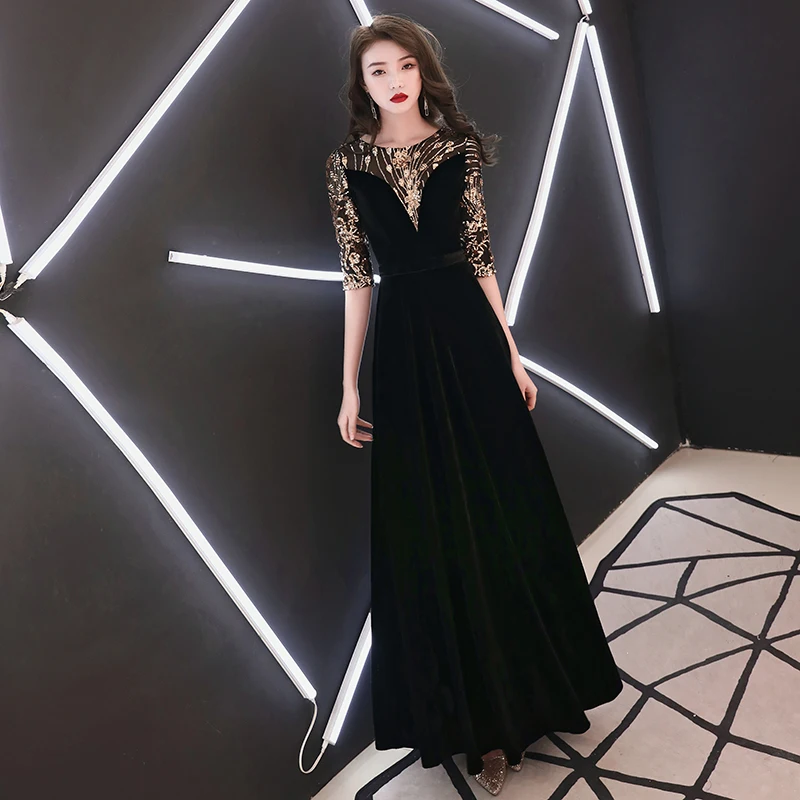Вечернее платье weiyin de soiree сексуальные велюровые вечерние платья с круглым