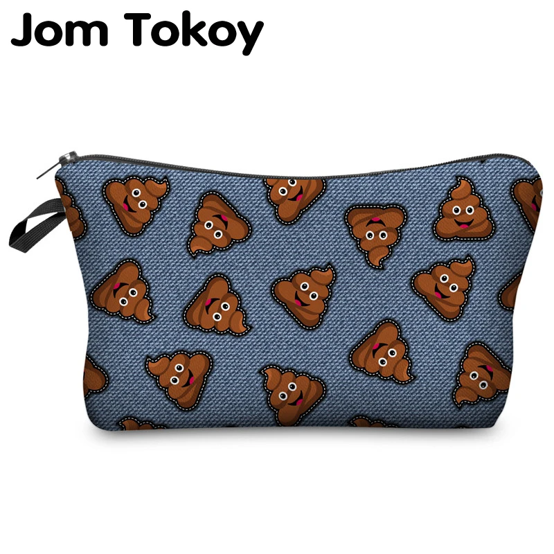 Jom Tokoy Несессер для косметики Happy poop 3D печать косметичка модная женская брендовая Сумка Для Макияжа