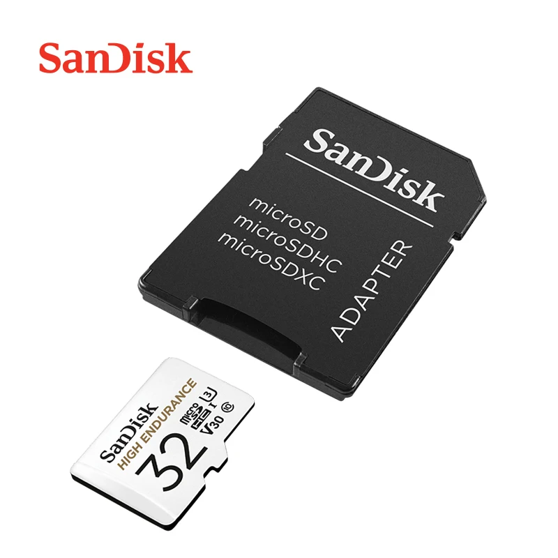 SanDisk high durable microSD card 32gb microSDHC 64gb 128gb 256gb microSDXC memory card with adapter for Surveillance cameras