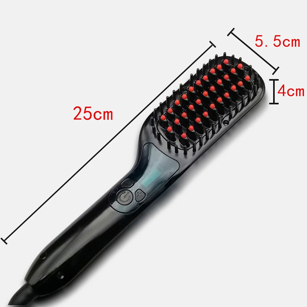 

Wenyi 2019 New Ceramic Hair Straightening Brush LCD Comb Irons Electric Hair Straightener Brush