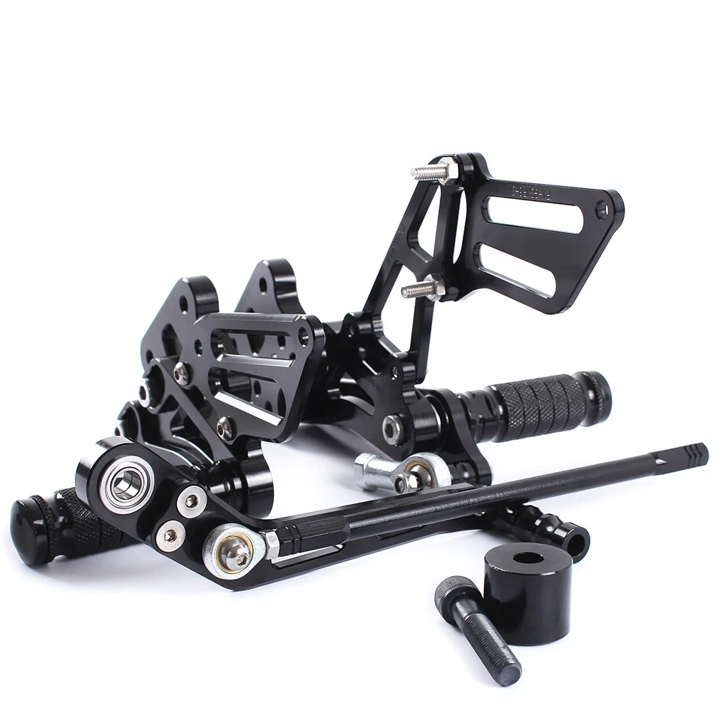 Черный Для Suzuki GSXR600 GSXR750 2006-2010 GSXR 600 GSX-R 750 K6 K7 K8 K9 ЧПУ Регулируемые задние комплекты подножки педали подставки для ног - Цвет: Черный