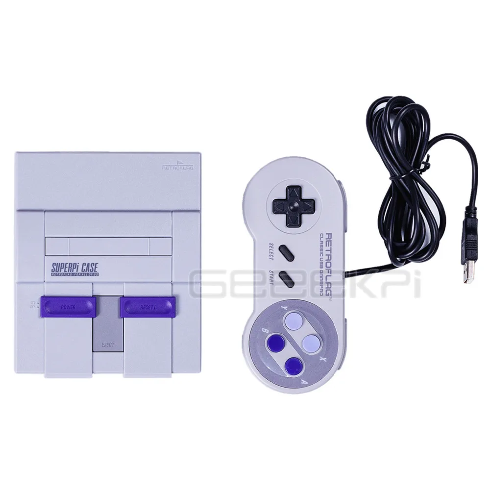 Чехол GeeekPi Retroflag SUPERPi CASE-U NESPi с дополнительным адаптером питания контроллера для Raspberry Pi 3B Plus(3B+)/3B