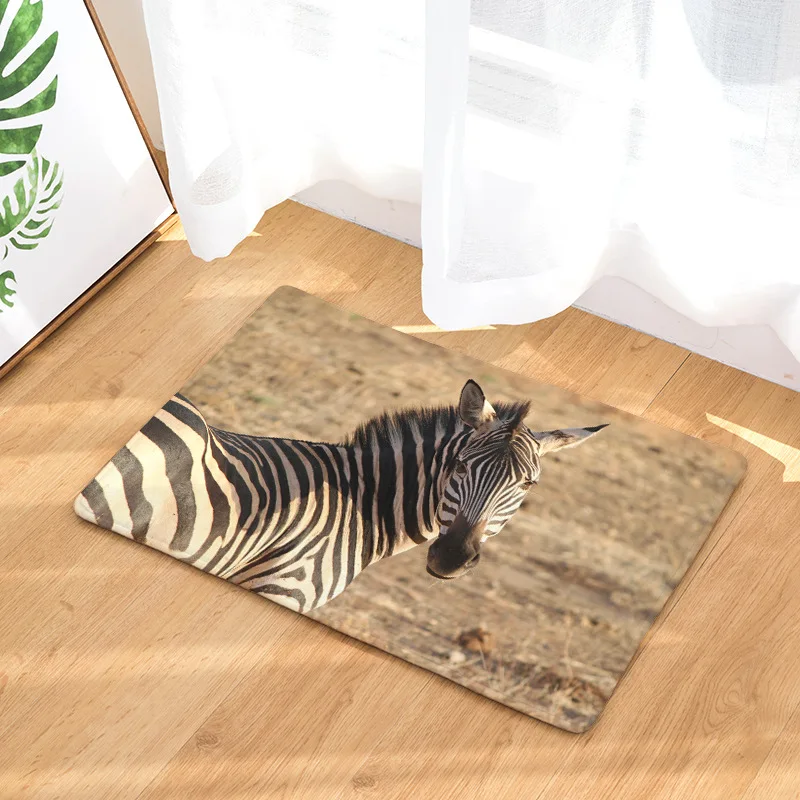 CAMMITEVER Zebra дикие животные Коврики для спальни моющиеся искусственные тканевые