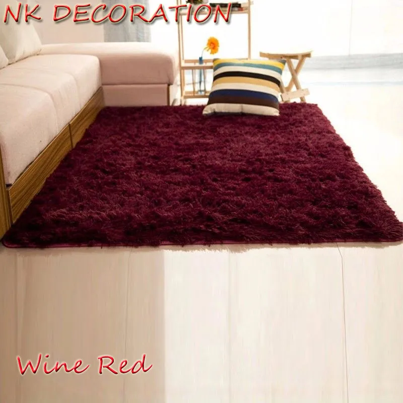 Wine Red NK украшение, 120 см* 160 см, винно-красный ковер, мягкий пол для спальни, теплые красочные коврики для гостиной, Нескользящие коврики - Цвет: Wine Red