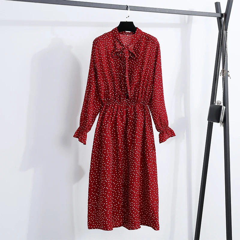 Лето Осень женское шифоновое платье сломанные цветы Бабочка v-образным вырезом